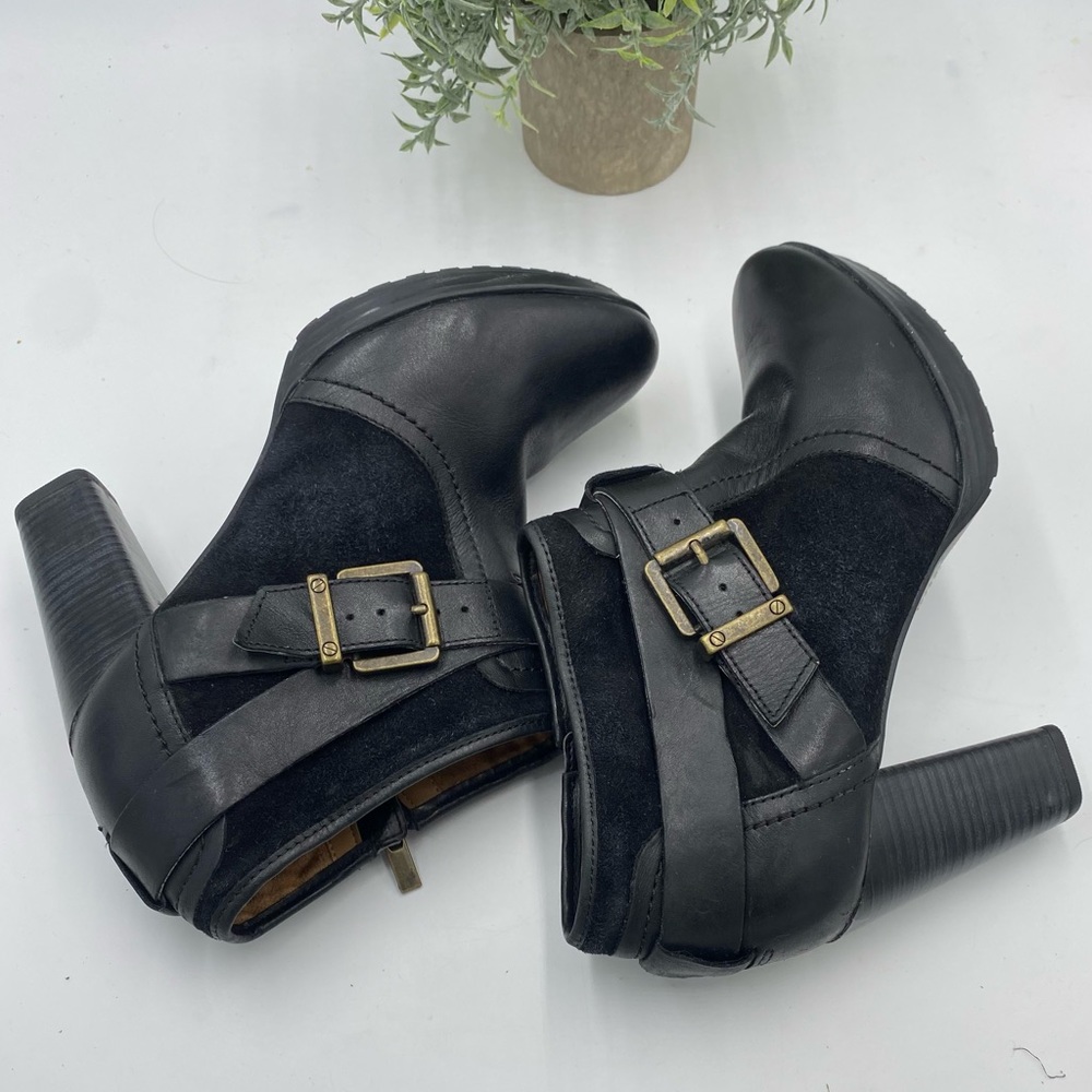 Womens Clarks Lida Dallas Block Heel Ankle Boots, Black Leather/suede Sz 9M - Picture 8 of 14